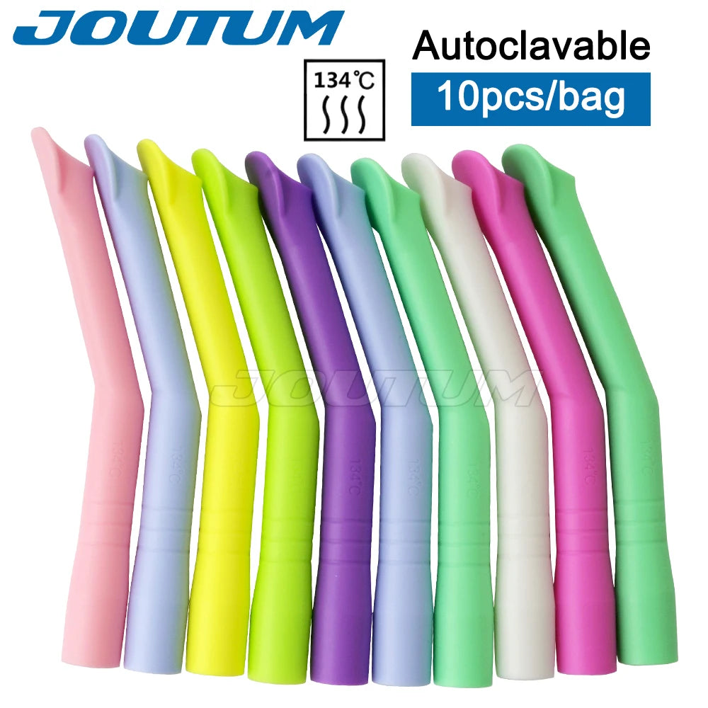 10pcs Dental Autoclavable Strong Suction Tips Dental Duckbill Evacuation Tips Aspirator Saliva Tube Suction Tips Dental Material.