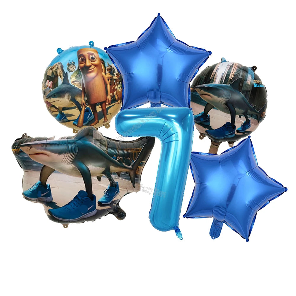 Italienisches Brainrot-Ballon-Set, Babyparty-Party-Ballon, Tralalero Tralala TungTungTungSahur-Luftballons, Dekoration, fotografische Requisite.