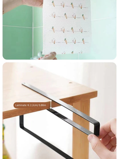 Papierrollenhalter Handtuchhalter Frischhaltefolie Lagerregal Badezimmer Kein Stanzen Lagerregal Hängeregal Küchentuchzubehör