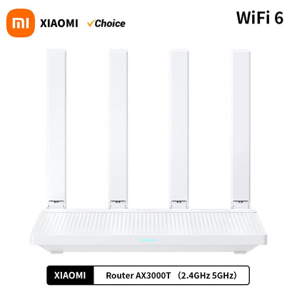 2024 NEW Original Xiaomi AX3000T Router 5GHz 160MHz Broadband 1.3GHz Processor High Speed NFC Connection For Home Office Games.