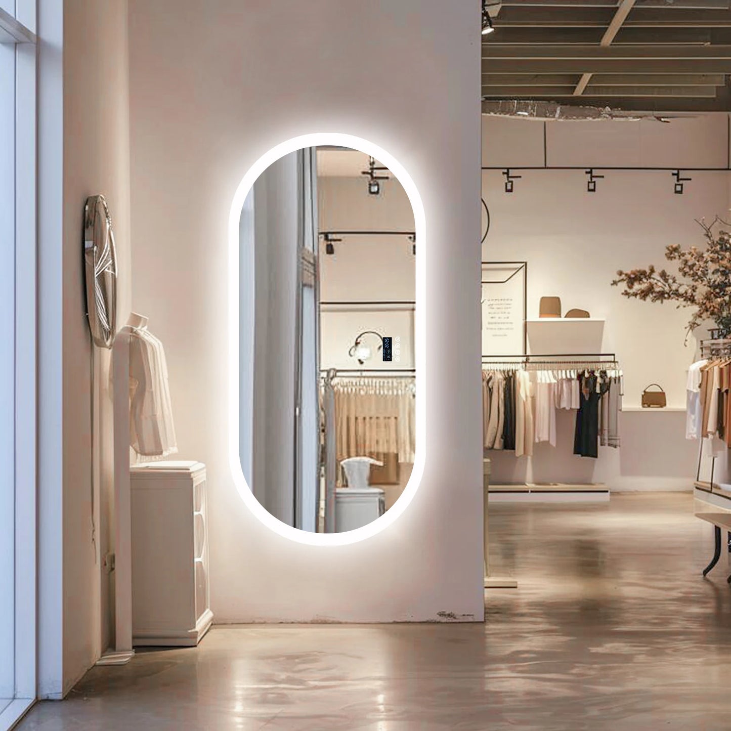 LUVODI 20 x 32 Zoll beleuchteter Bluetooth-Badezimmerspiegel mit Hintergrundbeleuchtung, beleuchteter, dimmbarer Kosmetikspiegel mit Zeitumsanzeige, Antibeschlag