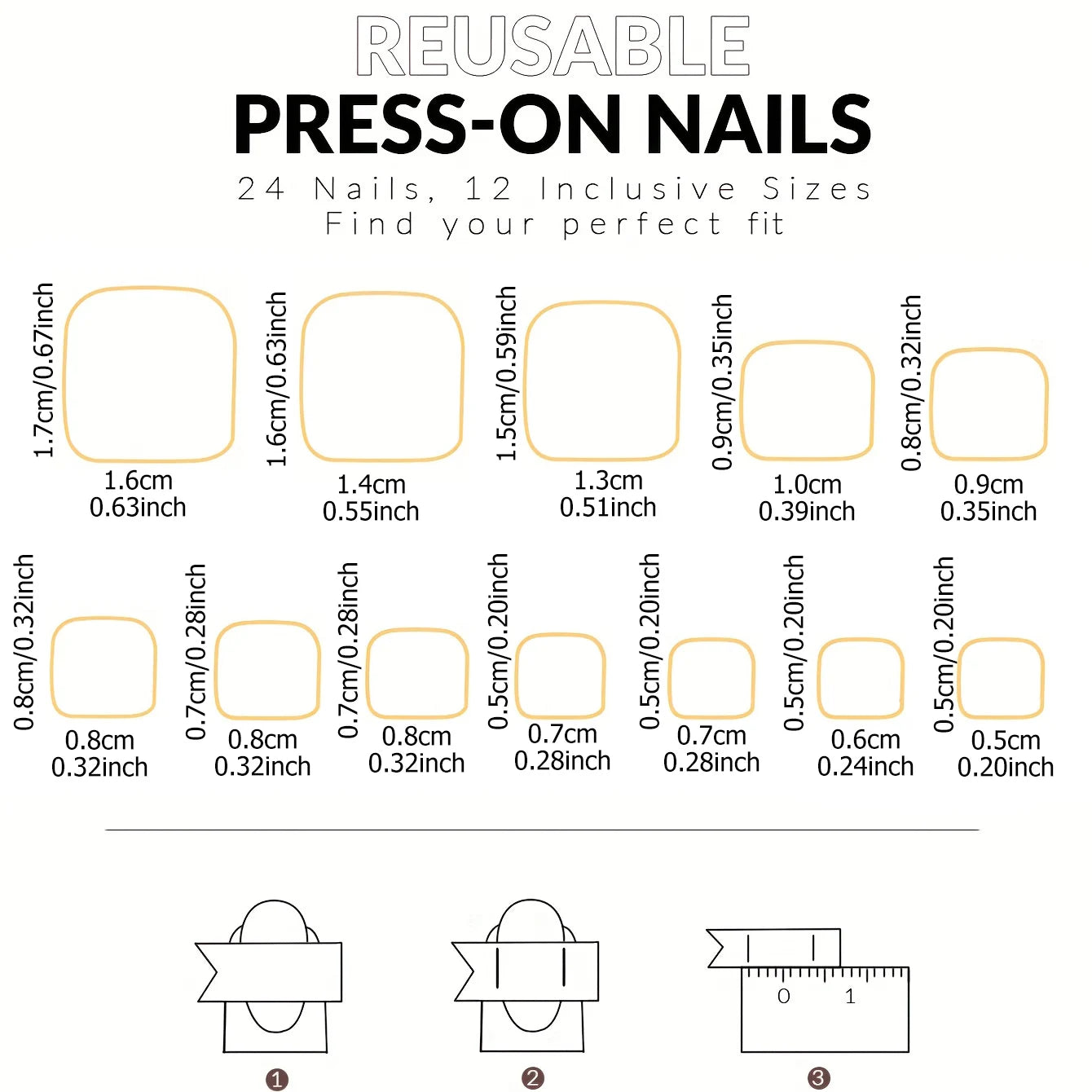 24pcs/set short square fake nails for women cute bride heart white french tips faux ongles y2k press on false nail supplies.
