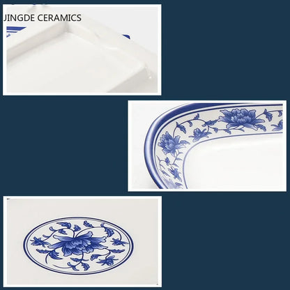 1pc Food Grade Plastic Dinner Plates Chinese Melamine Plastic Is Not Easy To Break Rectangular Plate Restaurant Kitchen Supplies.