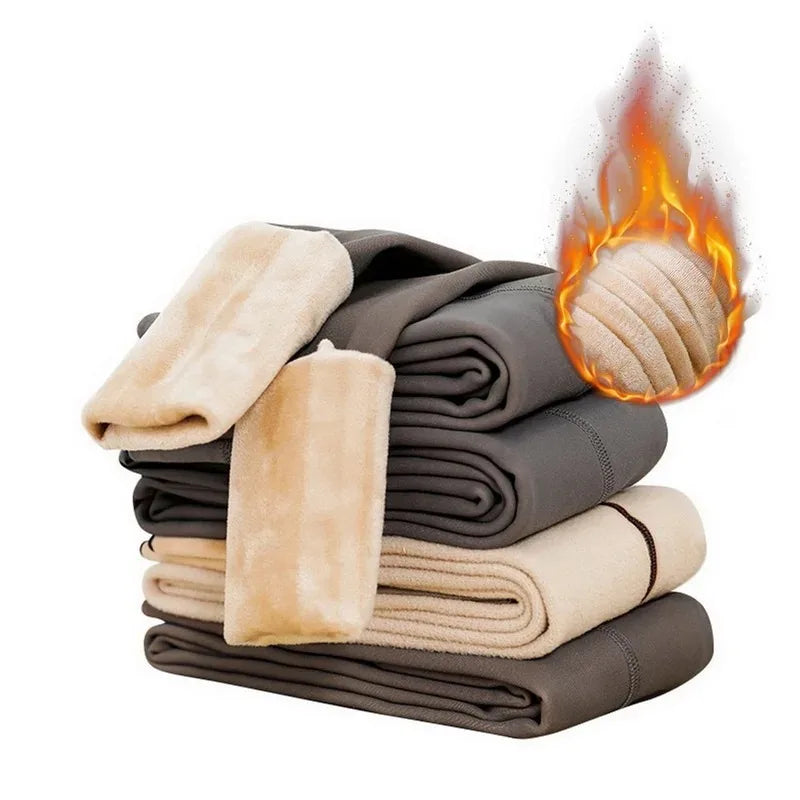 Luxtrada Womens Plus Size Thick Winter Tummy Control Fleece Lined Sheer Tights Fake Translucent Warm Leggings Thermal Opaque