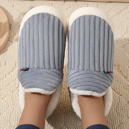 Bebealy New Winter Men Slippers Warm Cotton Shoes Men Indoor Fluffy Fuzzy Men Boots Outdoor Nonslip House Ankle Boots Shoes Men.