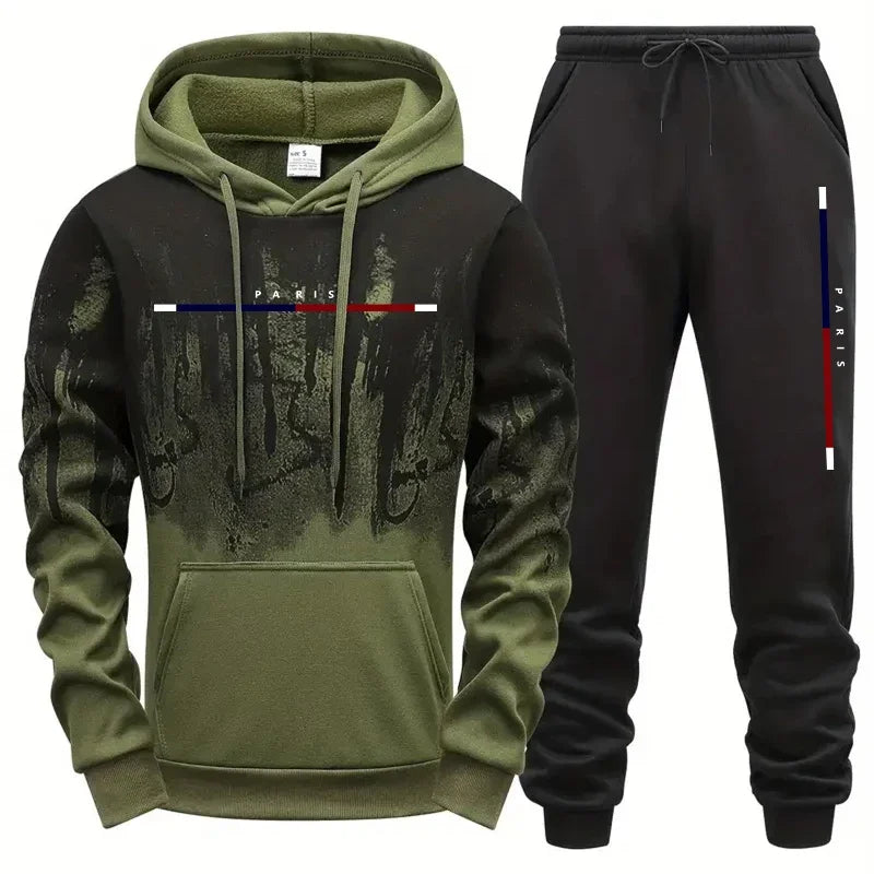 Paris Mode Herren Kapuzen-Trainingsanzug 2-teiliges Set Hochwertiger männlicher täglicher lässiger Sport-Jogginganzug Home Outdoor Hoodie Outftis.