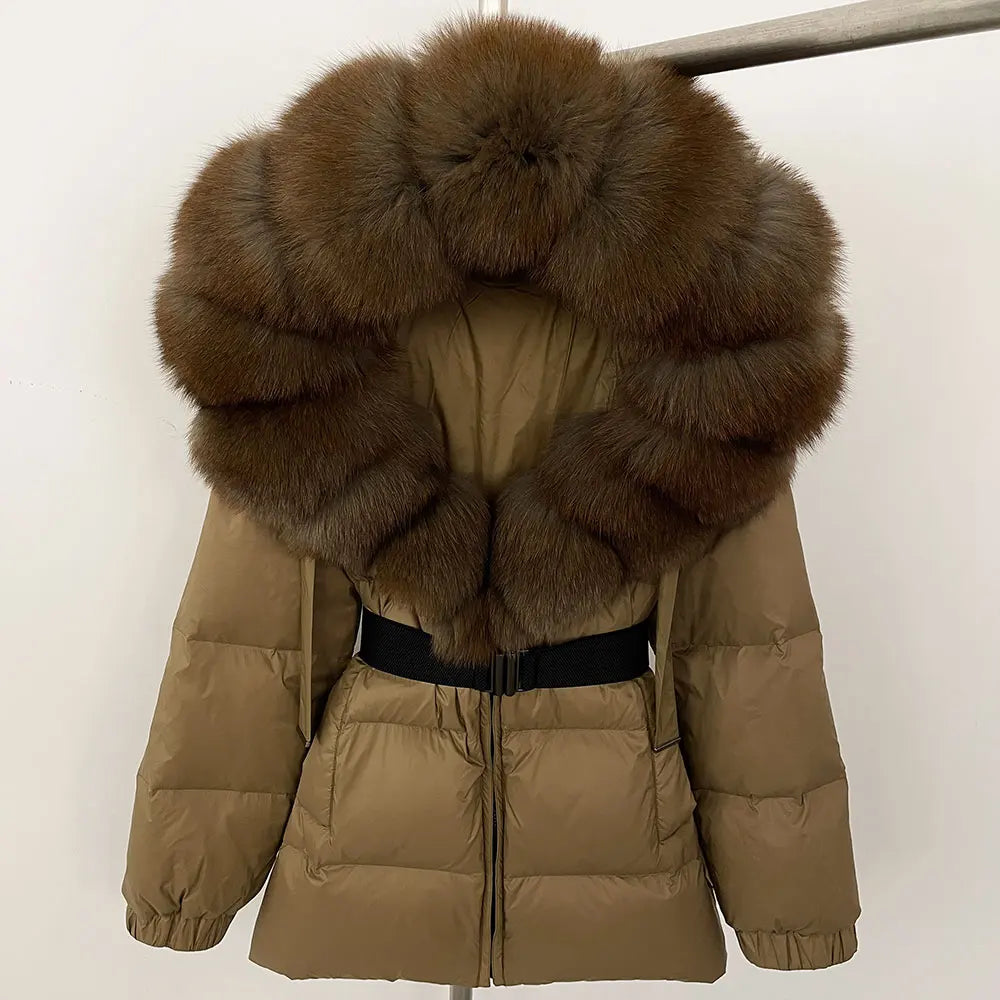 OFTBUY 2025 Winter Kleidung Puffer Jacke Frauen Echt Fox Pelz Mit Kapuze Dicke Warme 90% Weiße Ente Unten Mantel Weibliche Parkas wasserdicht