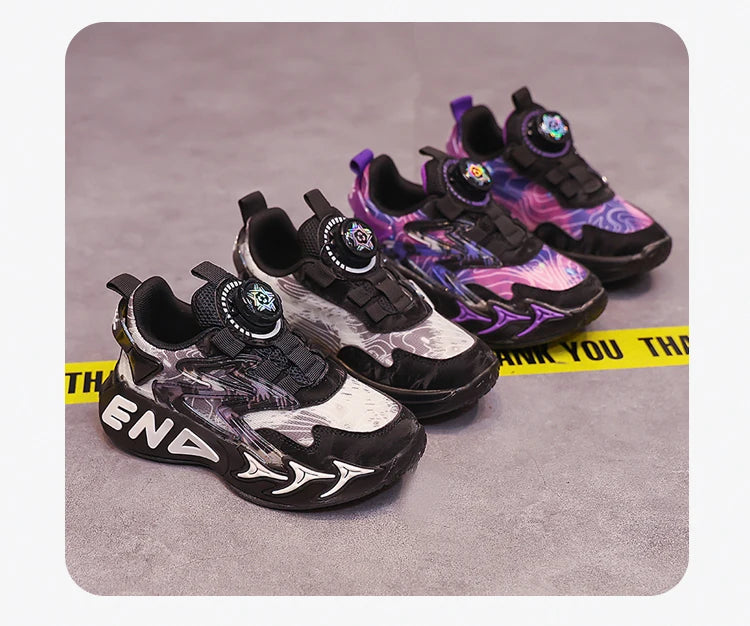 Fashion Print Children Shoes Boys Sneaker Autumn PU Leather Luxury Kids Casual Sneaker Platform Sports Tennis Shoes for Boy.