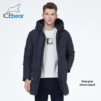 ICEbear 2023 winter jackets for men casual cotton coat mid-length Puffer parkas MWD3061D