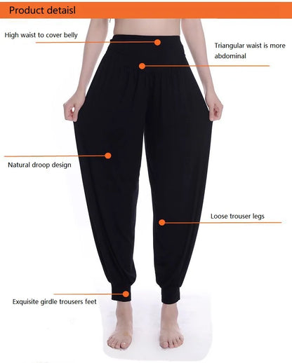 Women Yoga Pants Women Plus Size Sports Pants Yoga Leggings Colorful Bloomers Dance Yoga TaiChi Pants Modal WomenTrousers.