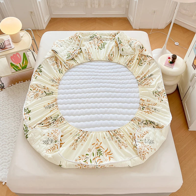 Quilted Mattress Cover For Kids Single/Double Size Rabbit Printing cubre colchón 200X220cm Anti-Mite 매트리스커버 Queen/King Size 매트리스.