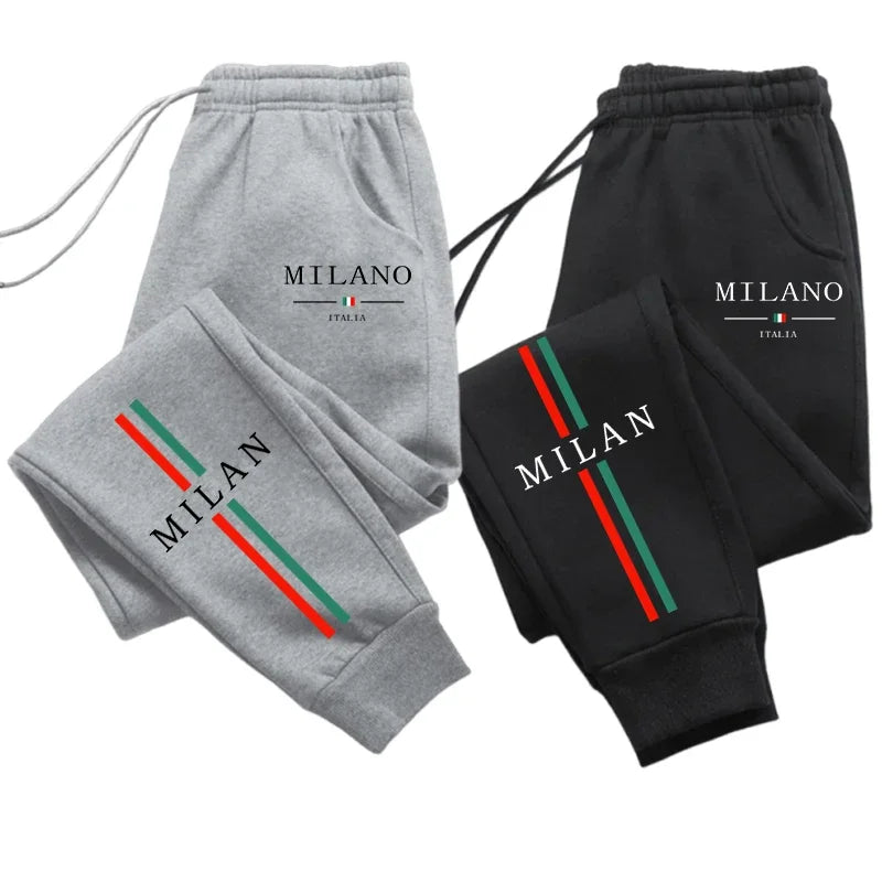 2025 Hot Sale Milan City Printed Jogger Pants High Quality Men's Autumn Winter Casual Sports Sweatpants Outdoor Running Wear.