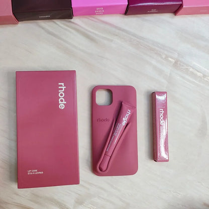 Lipgloss Lip Balm Lipstick Holder Case For iPhone 17 Air 16 15 14 Plus 13 12 11 Pro Max 16e Shockproof Soft Silicone Cover.