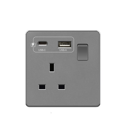 18 W Typ-C-Stecker, Schnellladung, UK 13 A USB-Wandsteckdose, Steckdose mit 3,1 A USB C, universelles Dual-5-Pin-Steckdosenpanel.