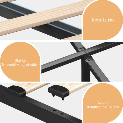 KOMHTOM Hydraulisches Lagerbett Weiß PU - 360-Surround-LED-Funktion, mit USB Typ-C Ladefunktion, ohne Matratze