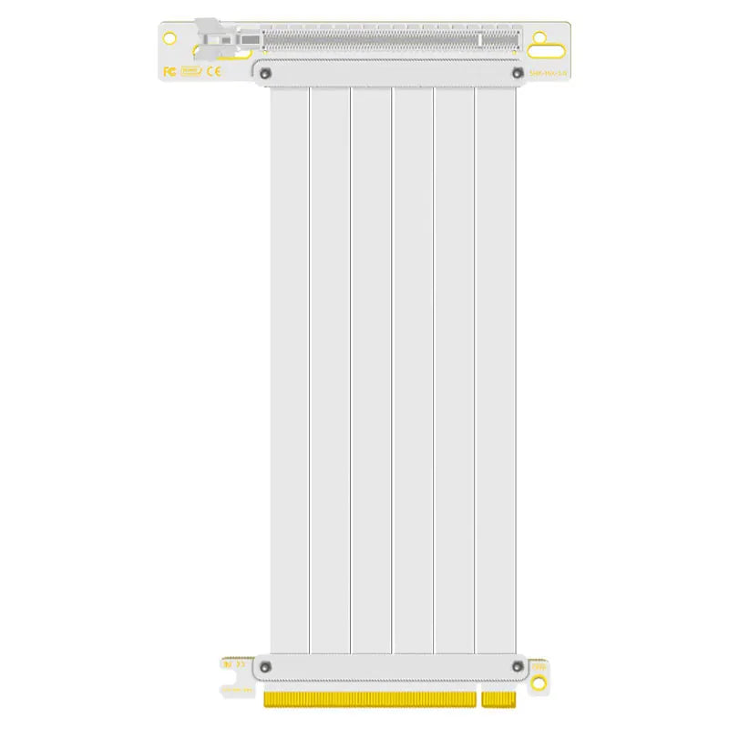 TEUCER PCI-E 4.0 X16 Riser Cable Video Card Extension Shielded Flexible 90° Mounting GPU Extension Cord Black/White.