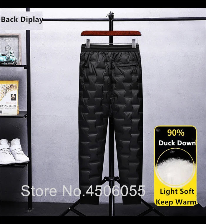 Winter Duck Down Pants Men Outdoor 8XL 7XL 6XL Plus Size Warm Padded Thicken Waterproof Thermal Trousers Windproof Male Jogger.