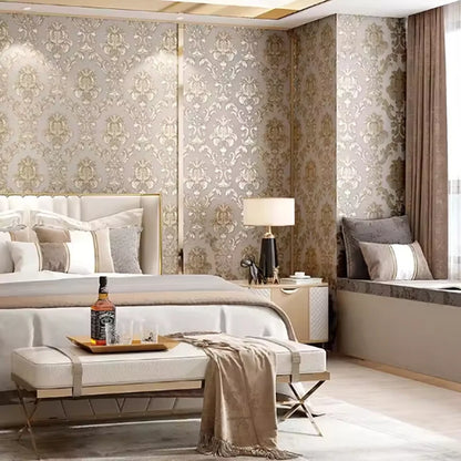 1 Rolle 53 cm breite antike Goldtapete Wohnzimmer Schlafzimmer wasserdichter PVC-Wandaufkleber Heimdekoration Europäische Tapete
