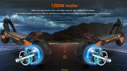 Kukirin G3 Adult Foldable Electric Scooter Powerful Wheels 1200W 52V18AH Electric Scooter.