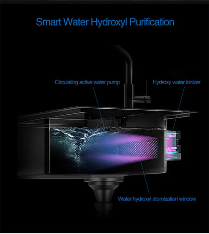ASRAS 11550 NJH Large Size Smart Purifying Kitchen Sink Handmade Step Sink Ultrasonic Smart Purifying Kitchen Island Sinks
