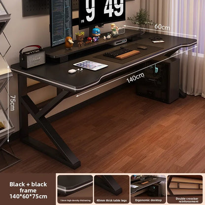 Schreibtisch, Bücherregal, integrierter Schreibtisch mit Lochbrett, Schlafzimmer, E-Sport-Tisch, Desktop-Computertisch