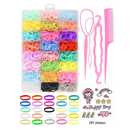 1800PCS Girl Hair Accessories Set Glamour Dainty Hairpins Girl Elastic Hair Bands Hairpins Flower Hair Claws Hair Ties A1314.