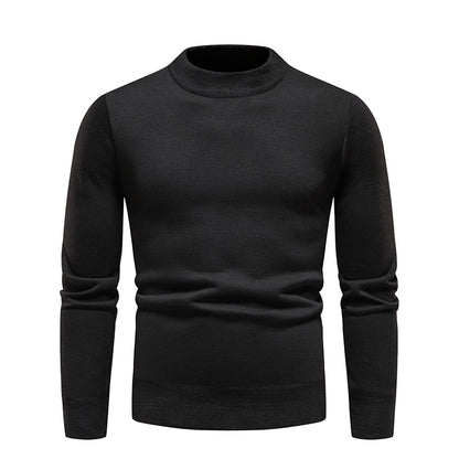 Men's Pullover Soft Sweater Winter Velvet Shirts Brand Clothing Knitted Fleece Warm Cold Blouse Slim Fit Bottom Shirts