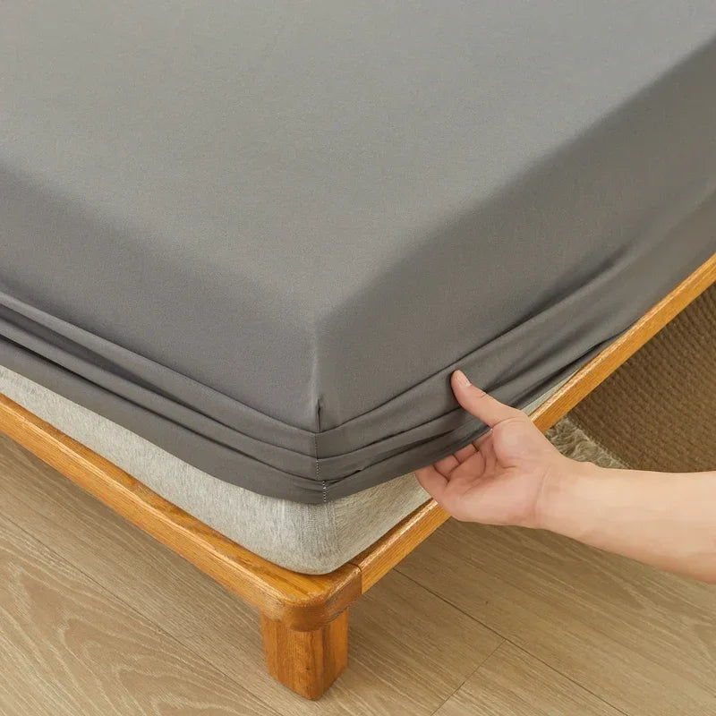 Brushed Mattress Cover Double/Queen Size Solid Color Fitted Sheet For Double Bed Anti-Mite 침대커버 200X220cm 매트리스커버 (No Pillowcase).