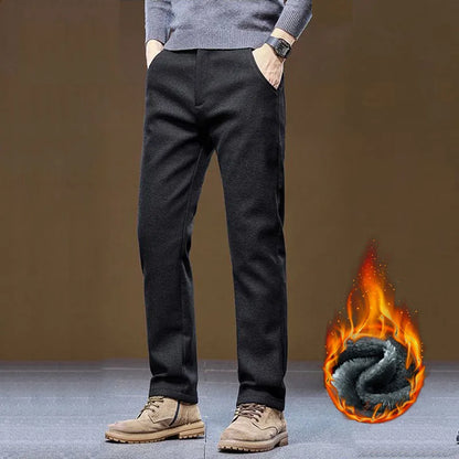 Men's Winter Velvet Casual Pants Thickened Warm Slim Fit Comfortable Solid Color Trousers Korean Fleece  Fashion Outdoor Jogging