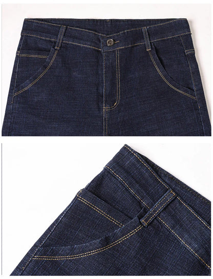 2024 Fashion Men Stretch Loose Straight Jeans Casual Elastic Slim Fit Denim Pants Male Brand Business Trousers Large size 38 40.