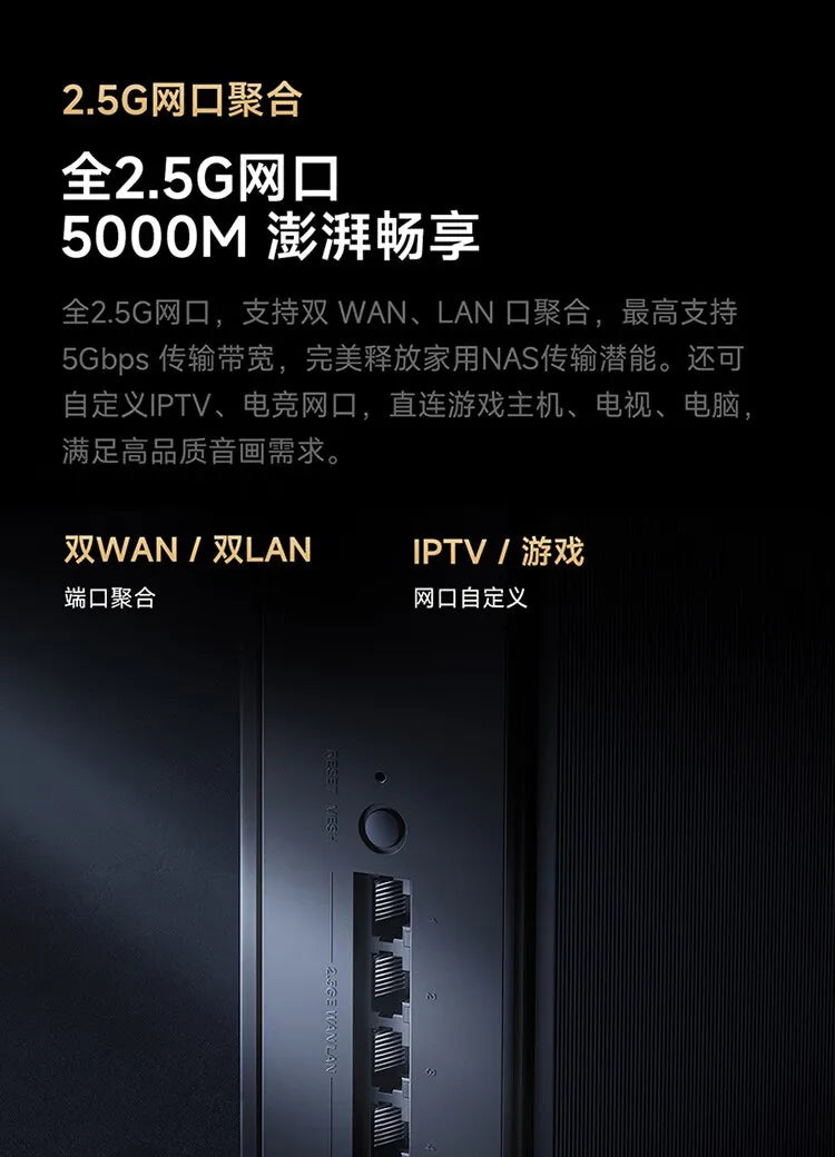 Xiaomi Router BE6500 Pro Wifi 7 Hub Gateway IPTV 2.5G Ethernet Port 1GB Large Memory OFDMA IPV6 WPA3 Repeater Signal Amplifier.