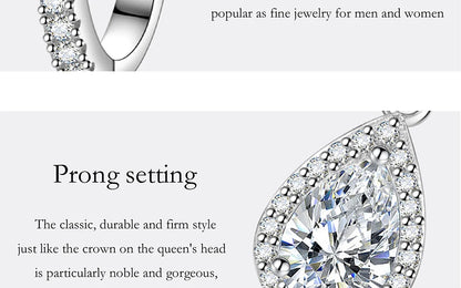 PERFANY 1CT Pear Cut Moissanite Earrings for Women S925 Pure Silver Laboratory Cultivated Diamonds Elegant Wedding Jewelry.