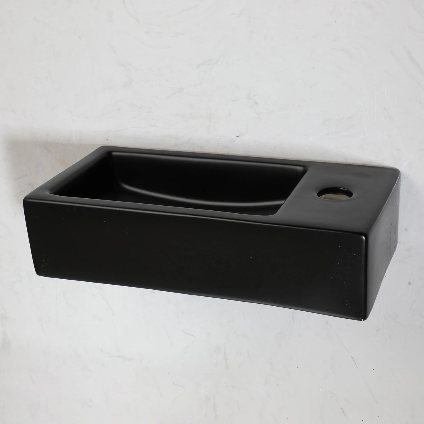 JIENI Art Ceramics Einzelwaschbecken, modernes Wandwaschbecken im europäischen Stil, quadratisches, minimalistisches Waschbecken aus Porzellan