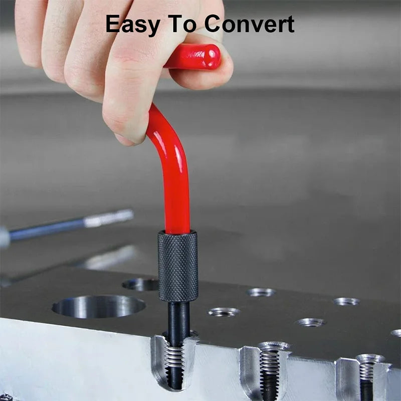 131-teiliges Gewindereparatur-Werkzeug-Set M5/M6/M8/M10/M12 Handwerkzeug zur Wiederherstellung beschädigter Gewindeschraubenschlüssel Spiralbohrer