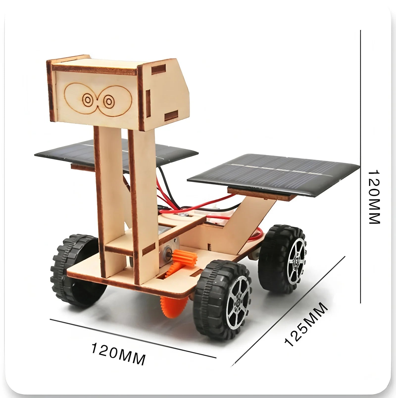 Solar Car Lunar Exploration Vehicle Children's Diy Hand-Assembled Model Diy 3d Wooden Puzzle Science And Education Toys.