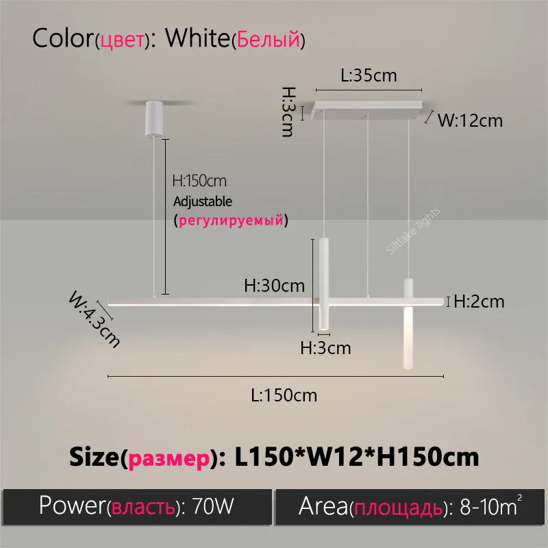 Neue Restaurant Kronleuchter moderne einfache Esszimmer Tisch Bar Lichter lange Streifen Scheinwerfer kreative Designer Pendelleuchten