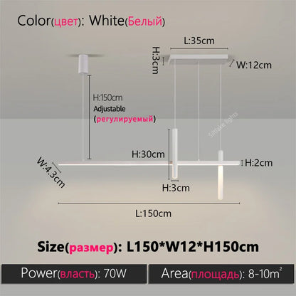 Neue Restaurant Kronleuchter moderne einfache Esszimmer Tisch Bar Lichter lange Streifen Scheinwerfer kreative Designer Pendelleuchten