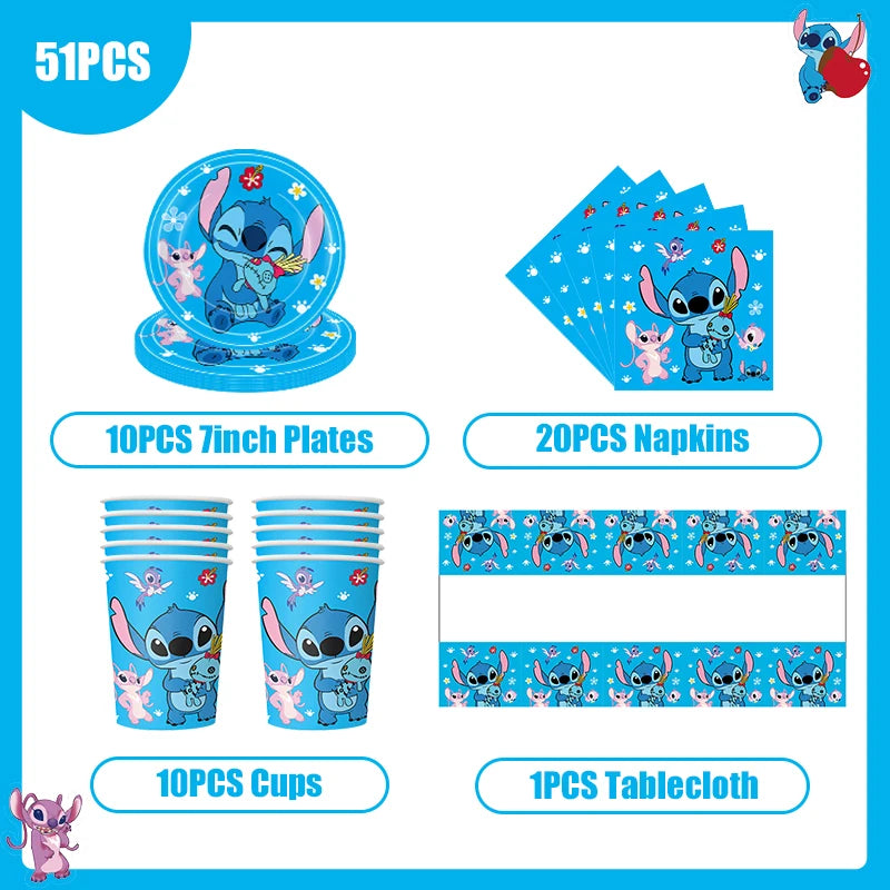 Disney Lilo und Stitch Geburtstag Party Dekoration Geschirr Tasse Teller Tischdecke Luftballons Thema Party liefert Banner Hintergrund