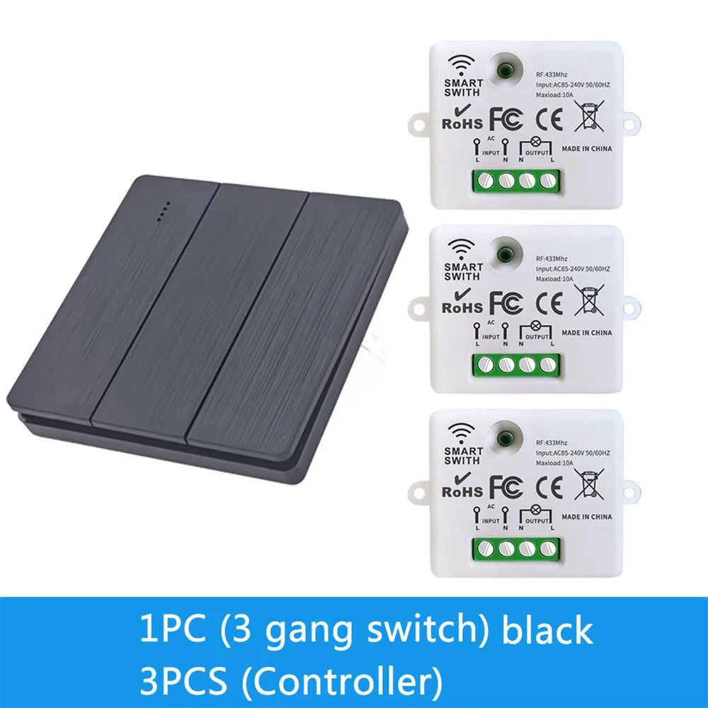 86 Wireless Smart RF 433 Mhz 100-220 V Wand Panel mit Fernbedienung Mini Relais Empfänger Hause Led licht Lampe Schalter