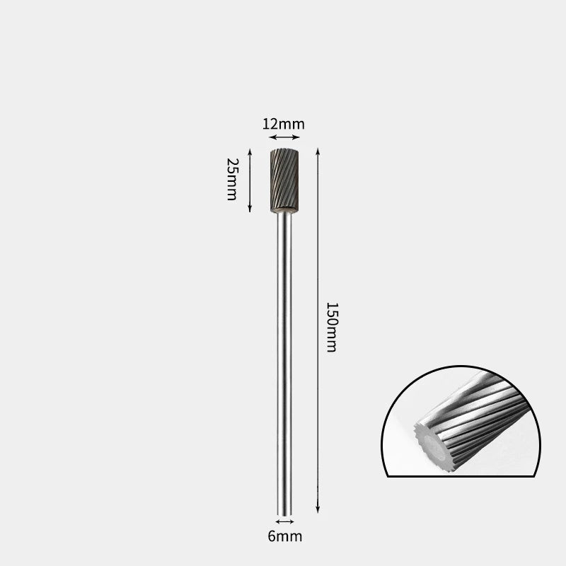 Hartmetallfräser, Wolframstahl-Schleifkopf, zylindrisch 6 mm, AE AX AX Metallfräser