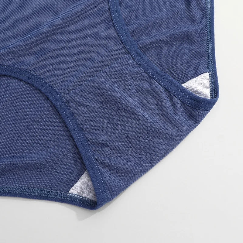 6PCS Women's Plus Size Lace Panties Seamless Solid Color Sport Cozy Physiological Underwear Female Breathable Elastic Lingerie