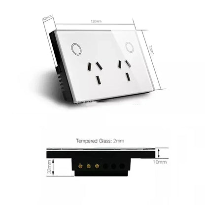 Melery Zigbee Smart Steckdose 2 Wege AU Elektrische Stecker Steckdose 10A Power Touch Sensor Schalter Drahtlose Fernbedienung Alexa Google Hause.