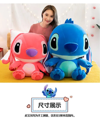 80cm Big Size Disney LILO & Stitch Anime Plush Stuffed Doll Room Plushies Pillow Ornaments Peluche Children's Holiday Gifts.