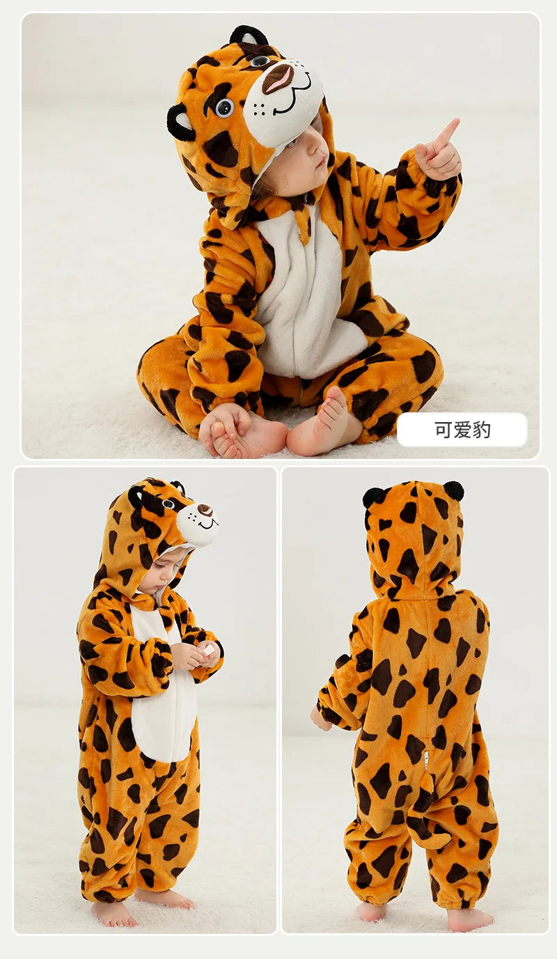 Bär Stram pler Baby Junge Mädchen Pyjama Neugeborene Bebe Kleidung niedlichen Body suits Flanell warmes einteiliges Winter Halloween Tier Outfit.