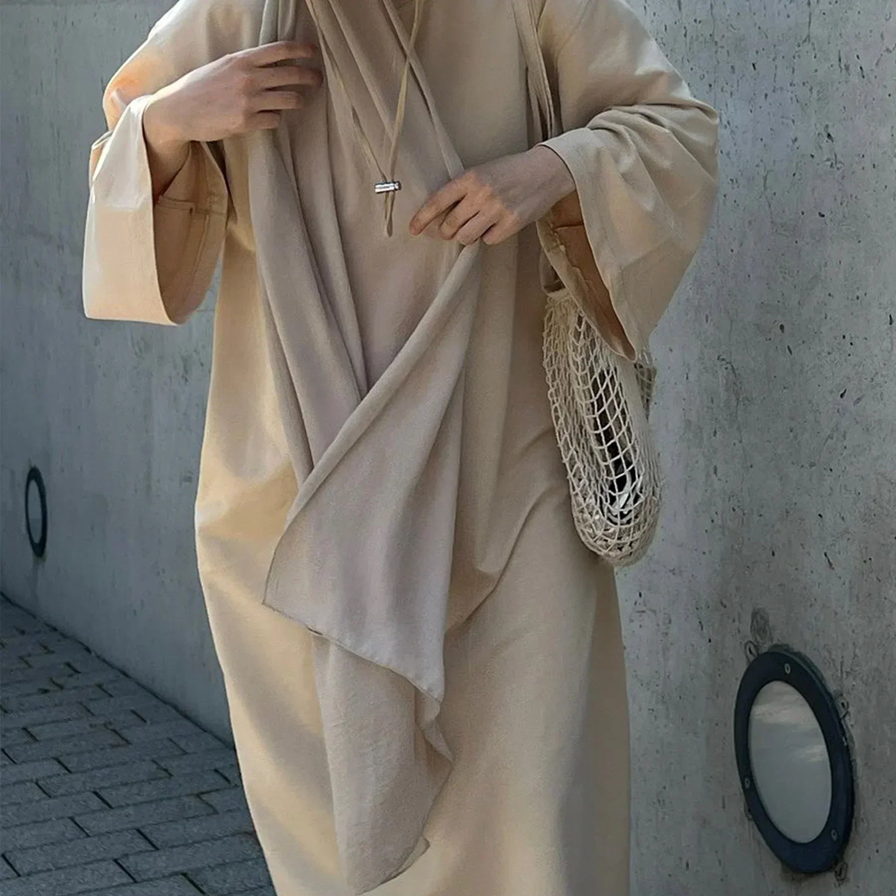 Casual Muslim Abaya Sweatshirt Long Dress for Women Daily Wear Plain Loose Abayas Islam Clothing Ramadan Eid Dubai Turkey Arabic.