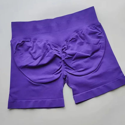 WOMEN SPORTS Impact Shorts Low Ribbed Waist Seamless Scrunch Bum Workout Gym Shorts Booty Hight Stretch Running Shorts