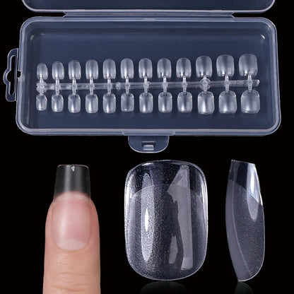 Fake Nail Press on Tips for Nails Extension Full False Acrylic Finger Short Artificial American Capsules Long Soft Gel Almond.