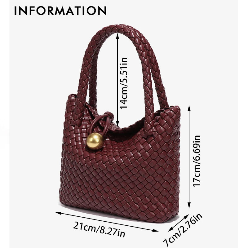Woven Shoulder Bag for Women Crossbody Tote Bag for Women Small Handbag Vegan Leather Purse Tote Handbag Hobo Bag.