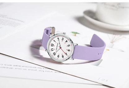 LIGE Fashion Elegant Watches for Woman Ladies Candy Color Silicone Casual Luminous Waterproof Dress Quartz Women's Wristwatches.