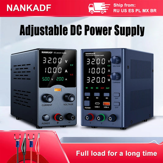 NANKADF DC laboratory power supply 30V 10A bench power supply encoder regulates voltage and current Dual input voltage 220V/110V.